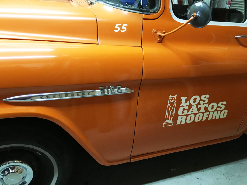 Campbell orange truck sign decal los gatos roofing