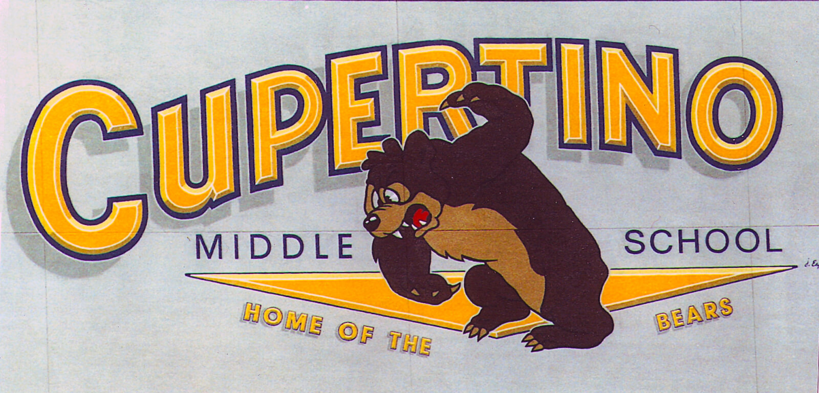 Cupertino school signs middle bears mascot wall
