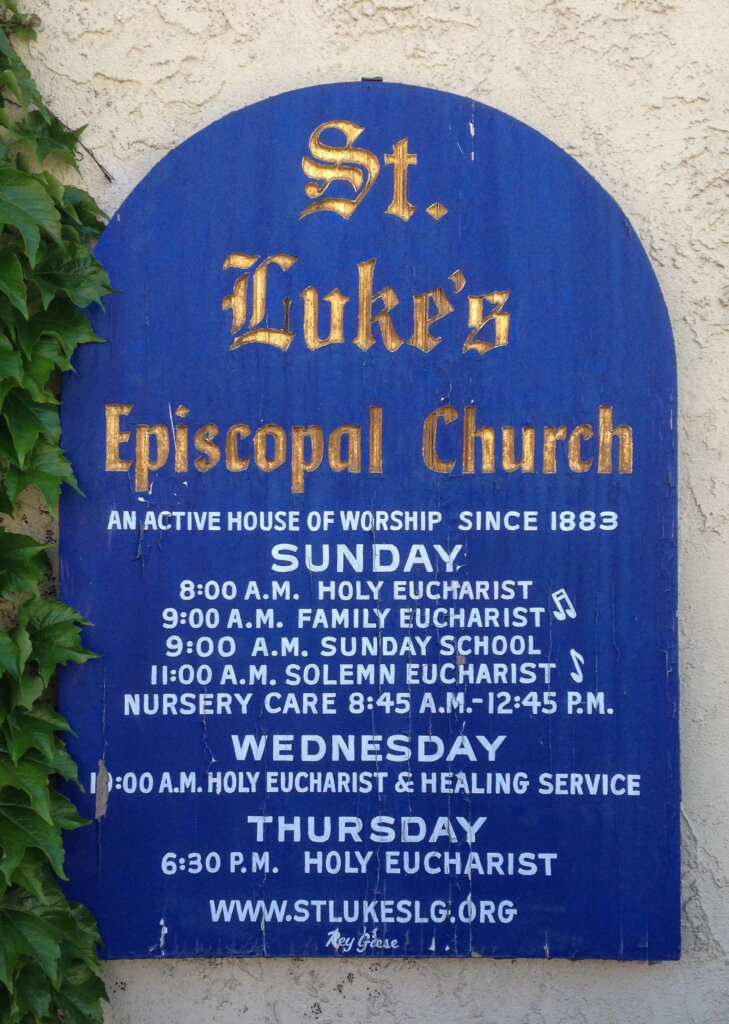 Los Gatos church signs lukes episcopal blue