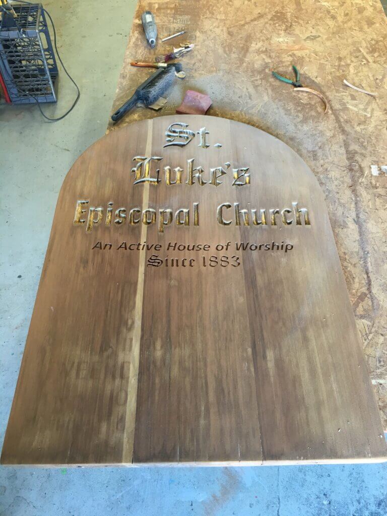 Los Gatos church signs lukes episcopal treated wood