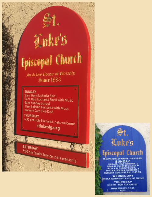 Los Gatos church sign lukes episcopal service schedule