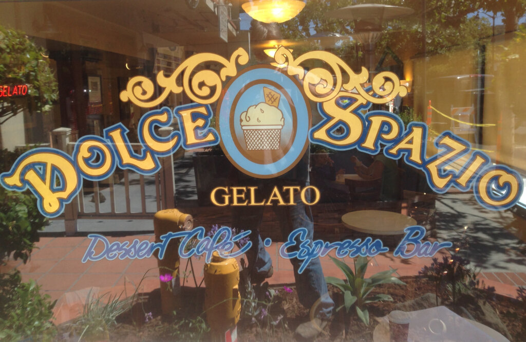Los Gatos signs gold leafing dolce spazio gelato