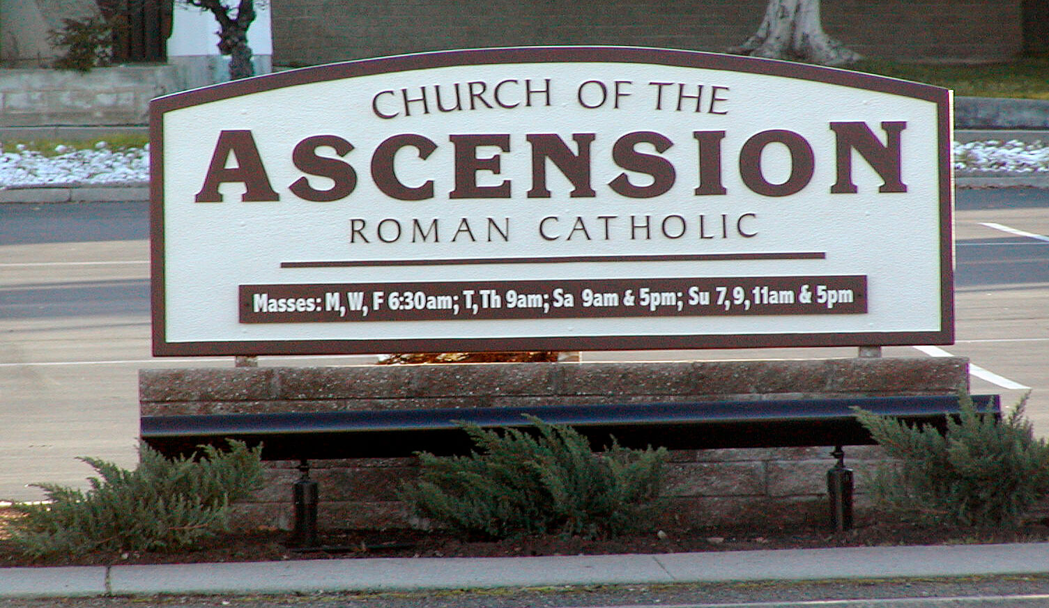 San Jose custom signs ascension catholic church california