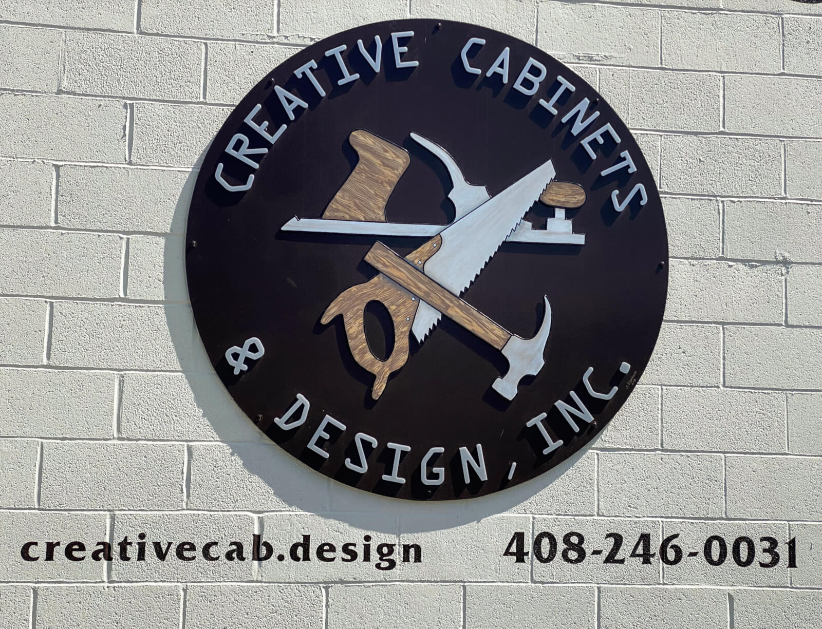 San Jose dimensional letters sign creative cabinets design close up