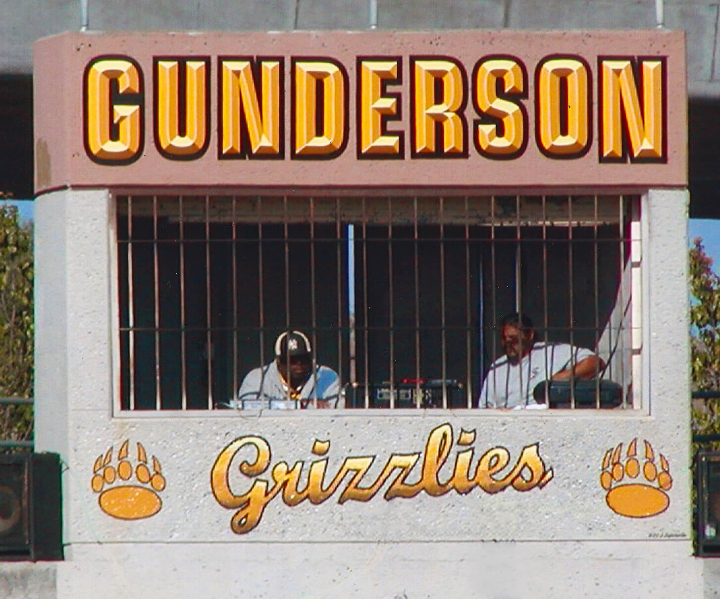 San Jose school signs gunderson grizzlies press box