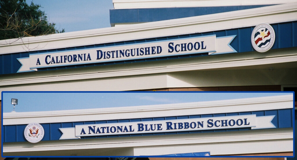 San Jose school signs los alamitos award blue ribbon distinguished