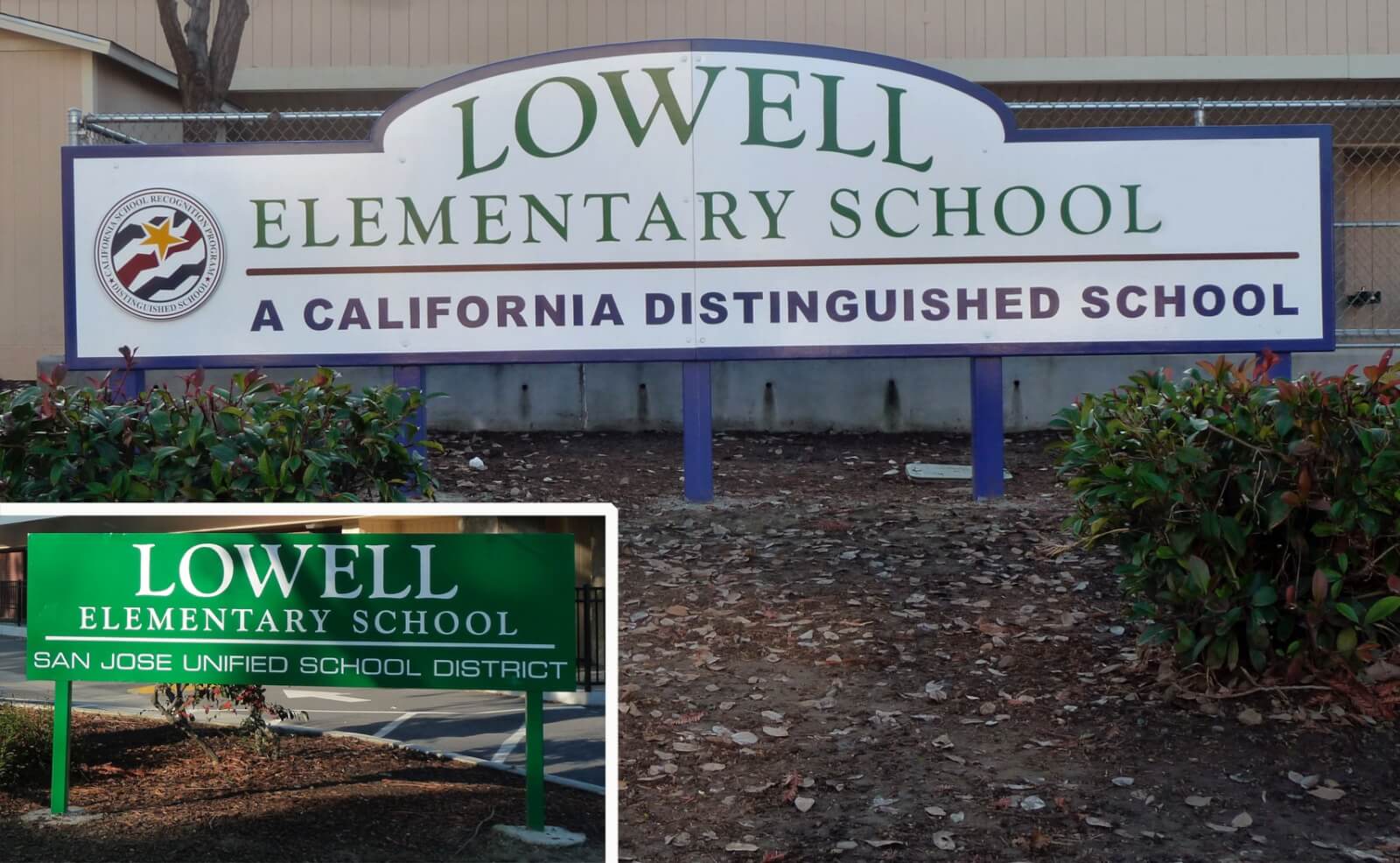 San Jose school signs lowell elementary california distinguished