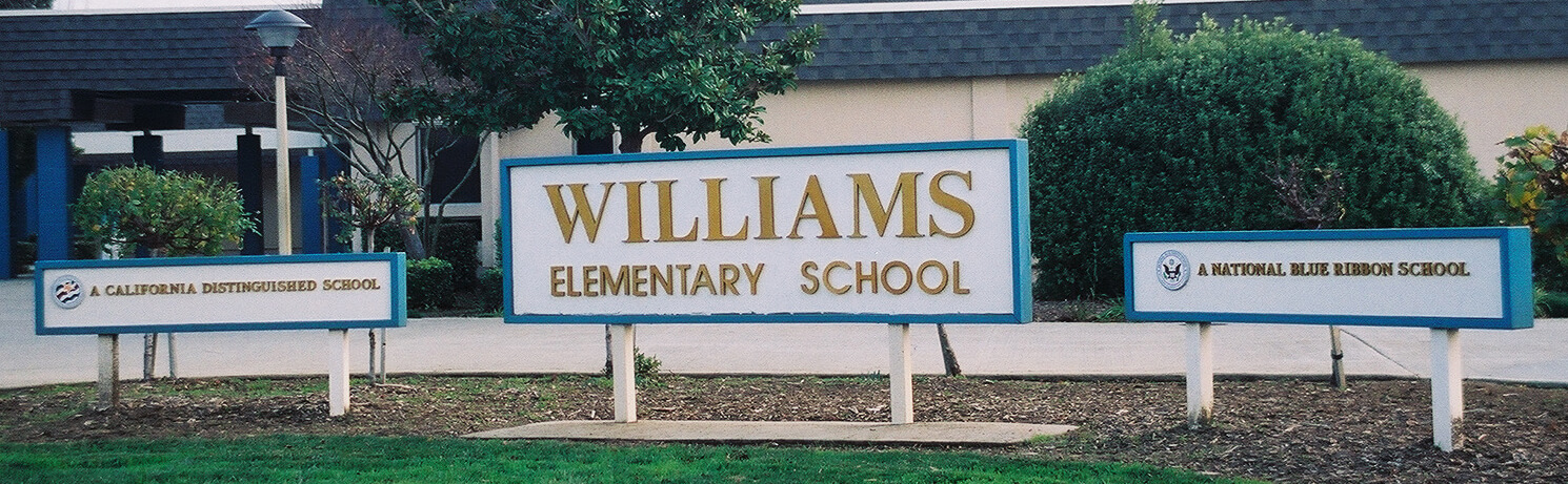 San Jose school signs williams elementary school california