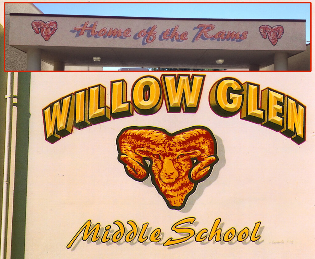 San Jose school signs willow glen mascot paint