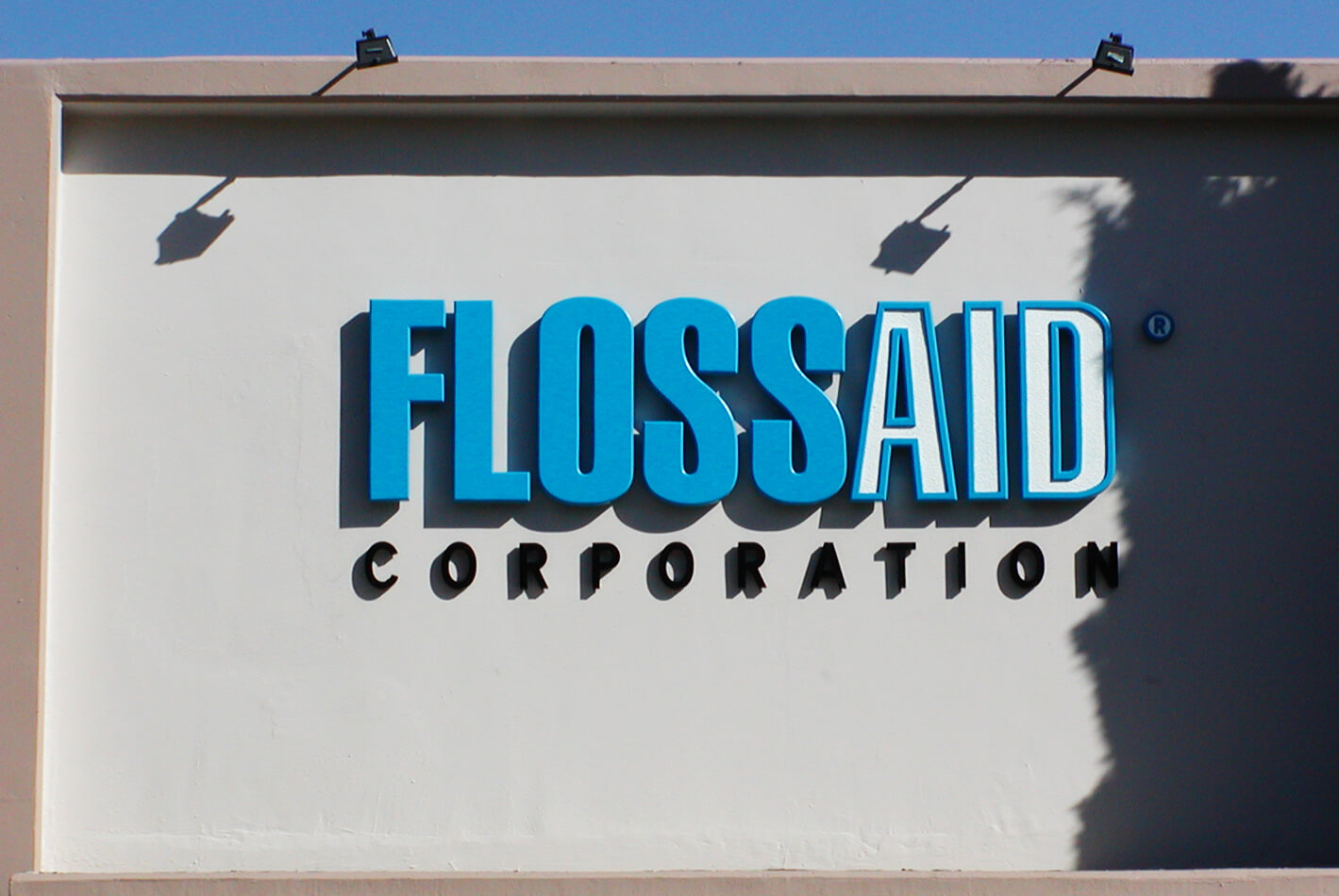 Santa Clara dimensional letters sign flossaid corporation monument