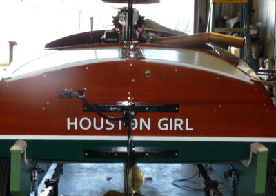 custom boat transom houston girl back california