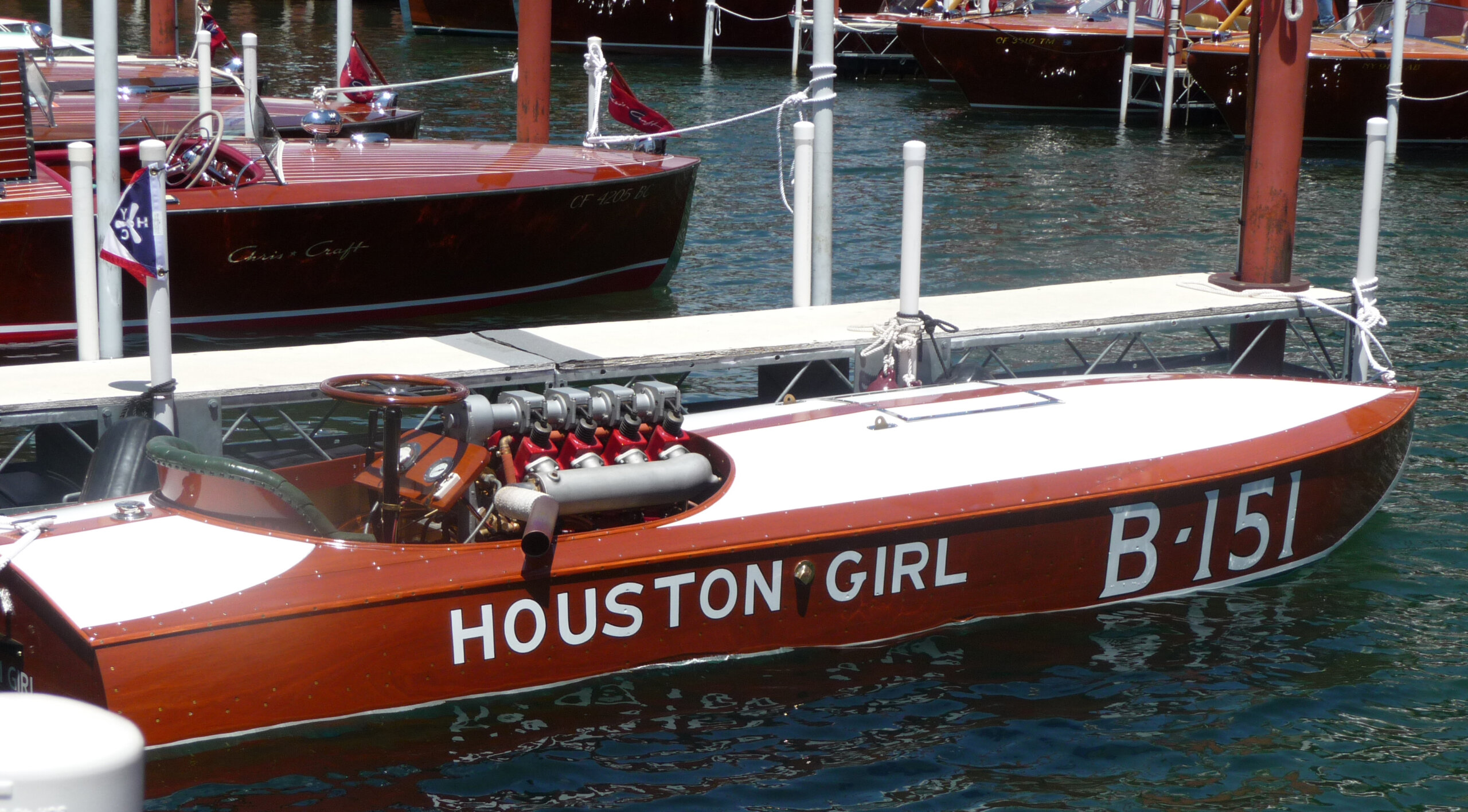 custom boat transom houston girl long california