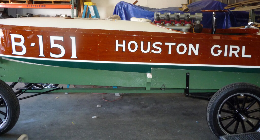 custom boat transom houston girl port side california