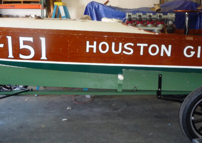 custom boat transom houston girl port side california