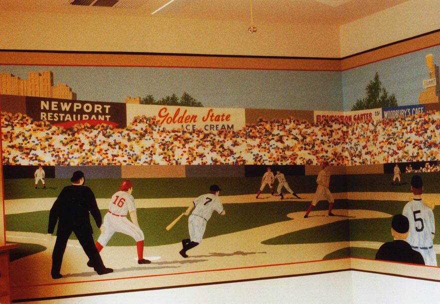 custom mural Saratoga seals baseball california