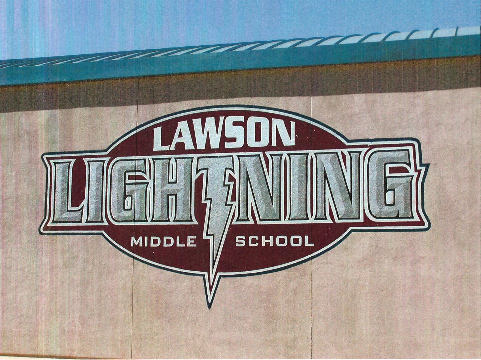 custom school signs Cupertino lawson gym exterior painting