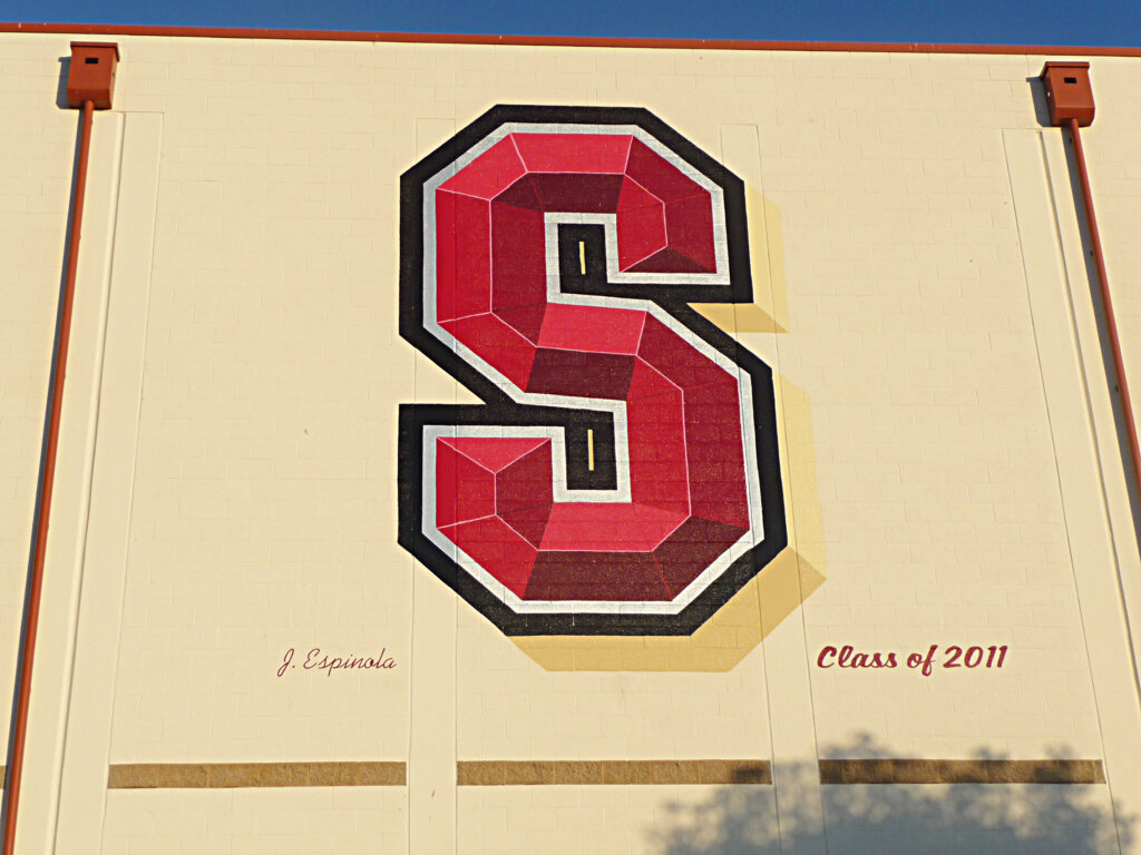 custom school signs Morgan Hill ann sobrato high exterior wall painting
