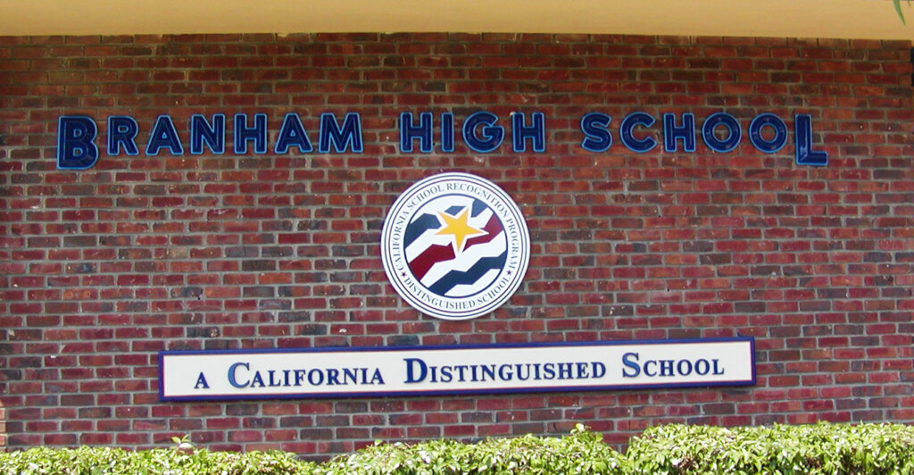 custom school signs San Jose branham cafeteria california distinguished award