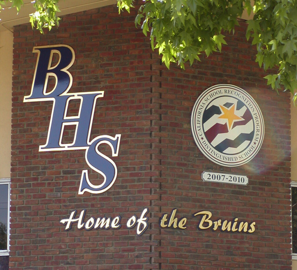 custom school signs San Jose branham gilded letters california