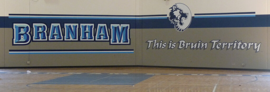 custom school signs San Jose branham gym mascot wall