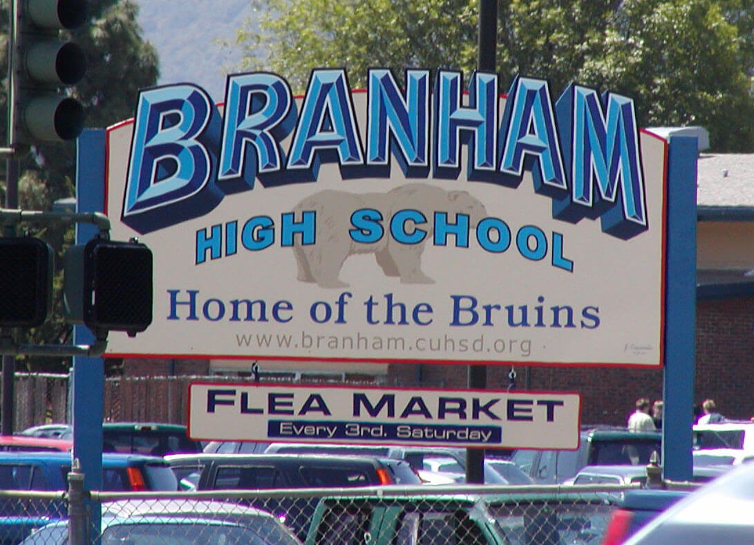 custom school signs San Jose branham mascot california parking lot
