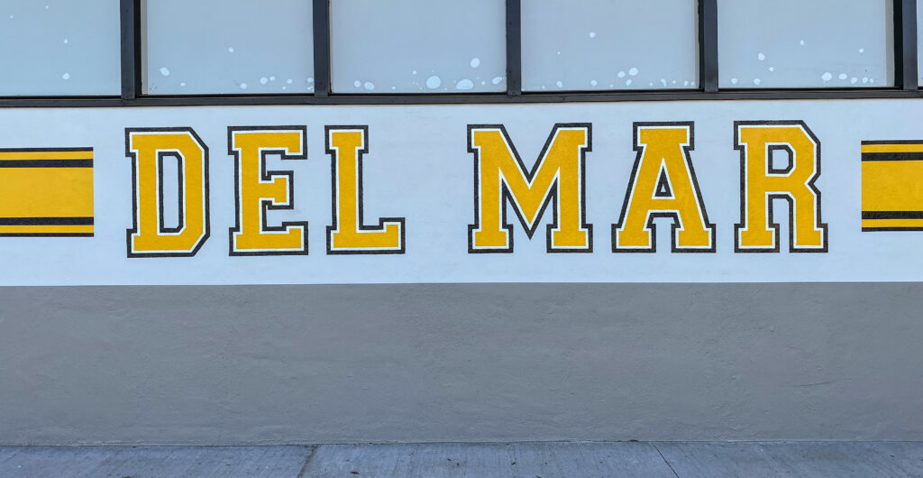 custom school signs San Jose del mar pool deck painting