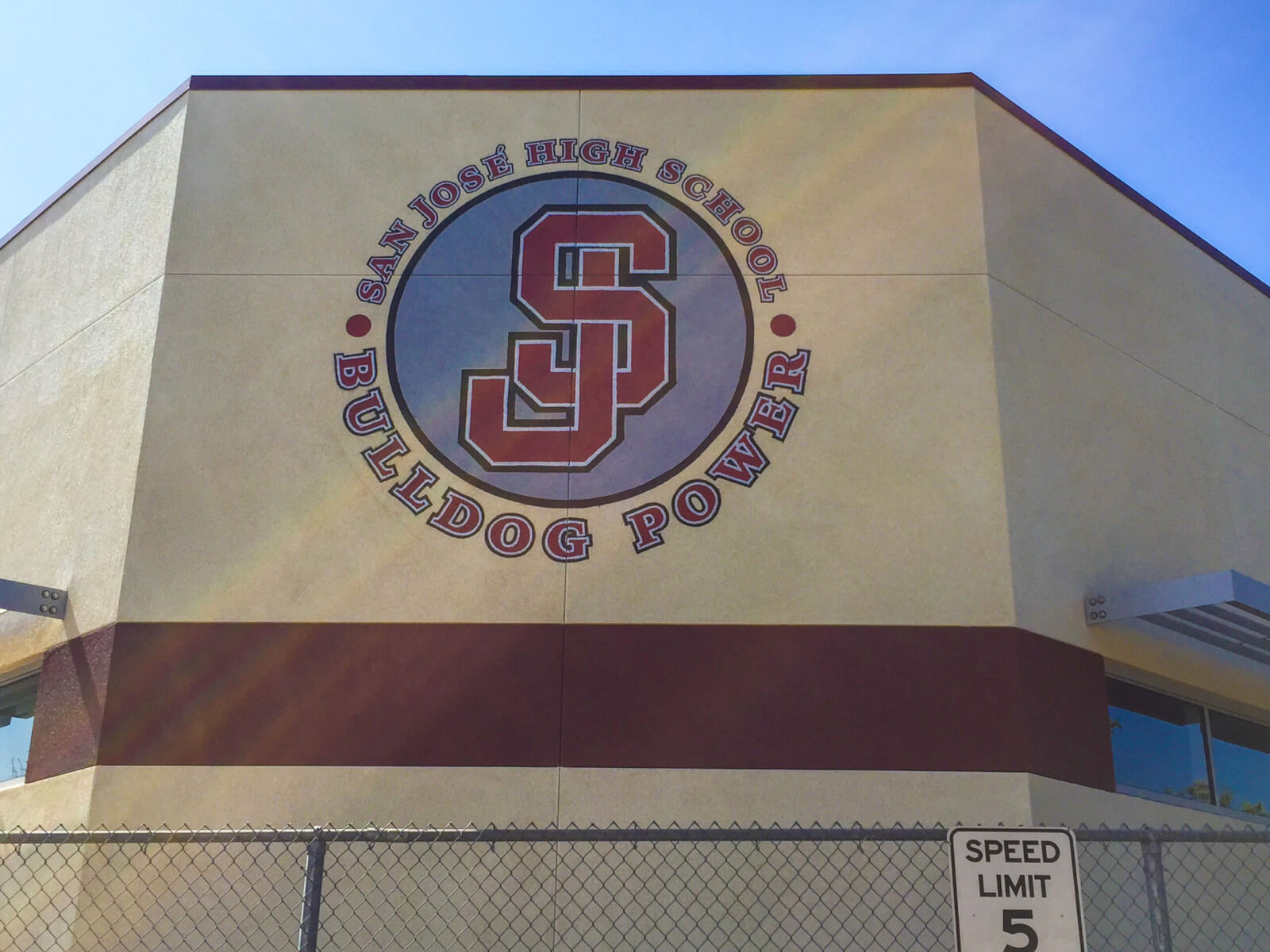 custom school signs San Jose high gym painting logo