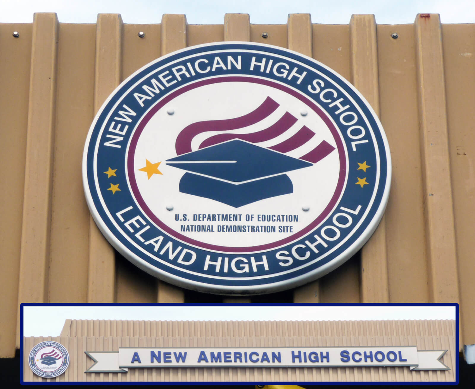 custom school signs San Jose leland new american high award