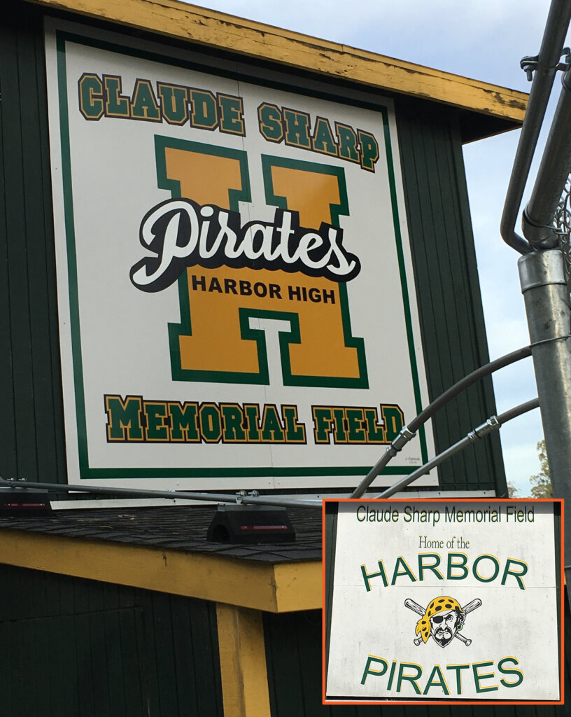 custom school signs Santa Cruz harbor high athletic field mascot logo