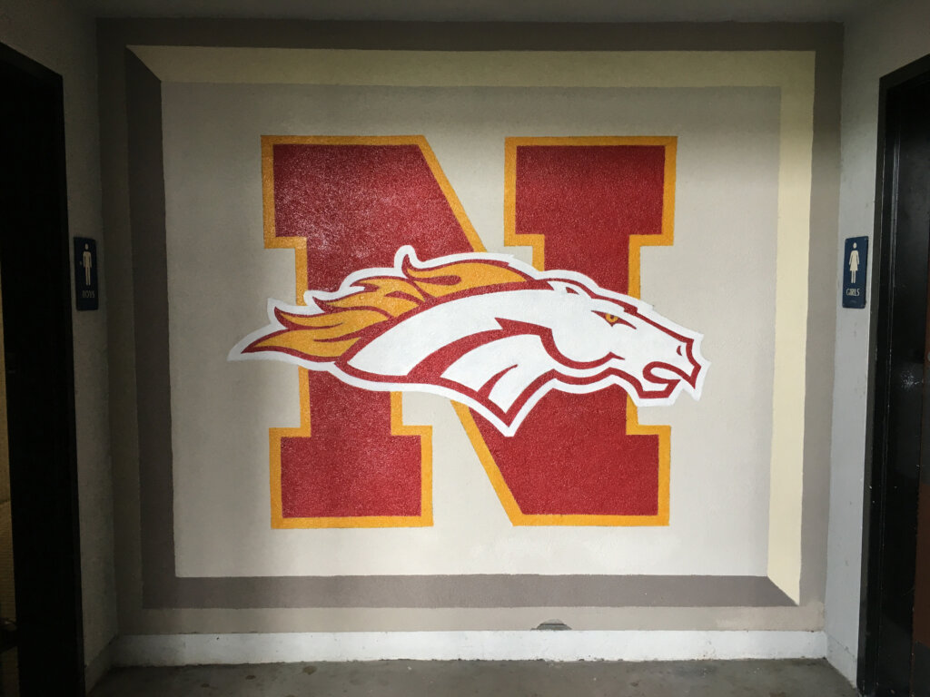 custom school signs Walnut Creek northgate high mascot wall painting interior
