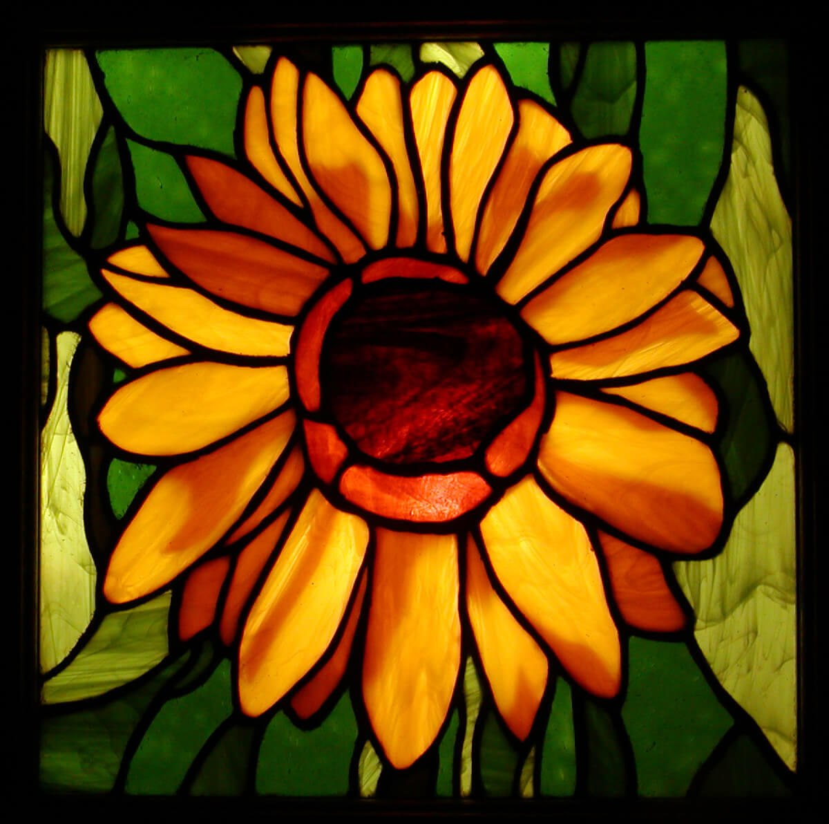 stained glass San Jose sunflower window california