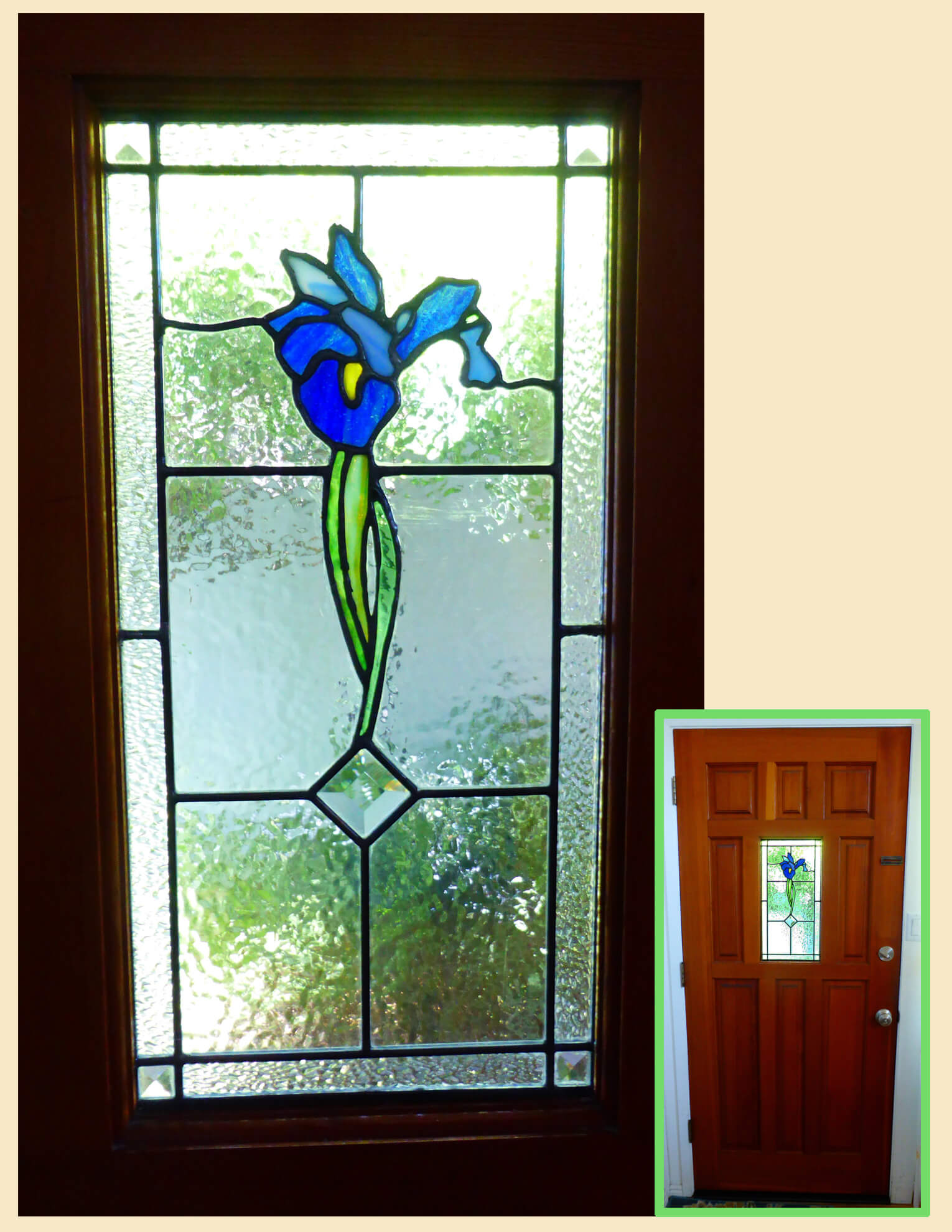 stained glass san jose repair blue iris window door entry