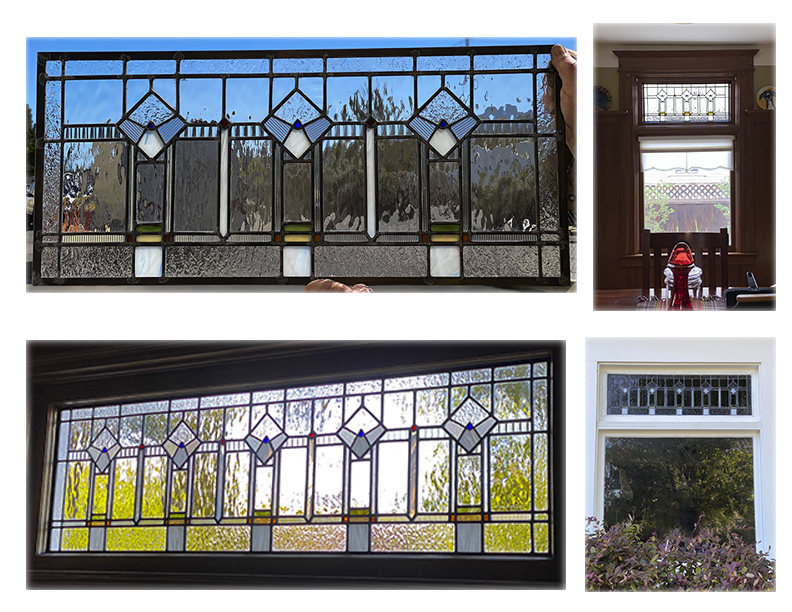 Custom stained glass by Art Works in Campbell. CA for a private residence in Santa Clara