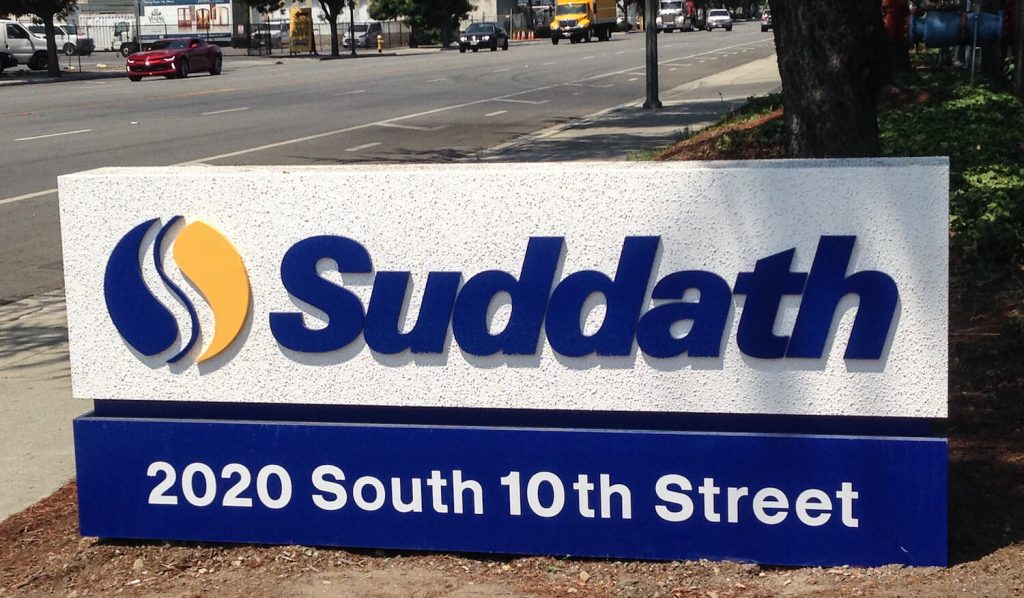 Custom signage for Suddath, located in San Jose, CA