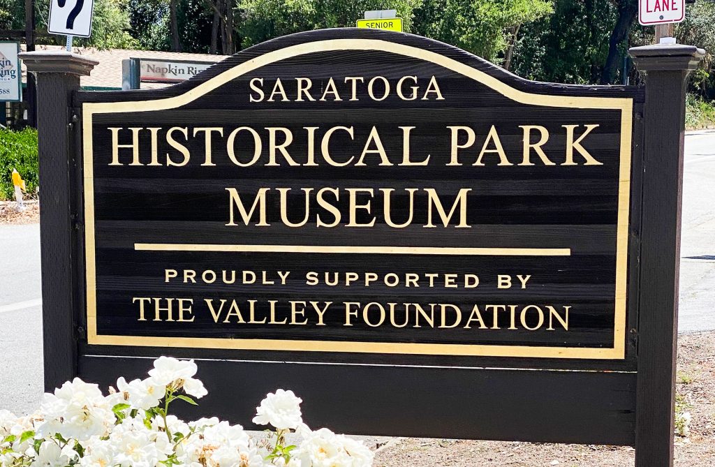 Saratoga Historical Park Museum sign by Art Works