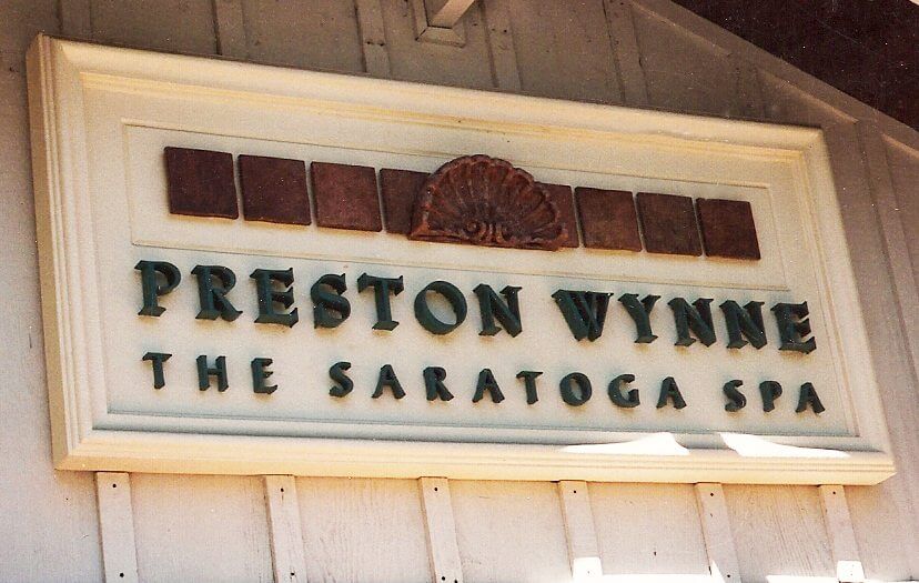 A custom hand crafted dimensional letter signs for Preston Wynne Spa, located in Saratoga CA