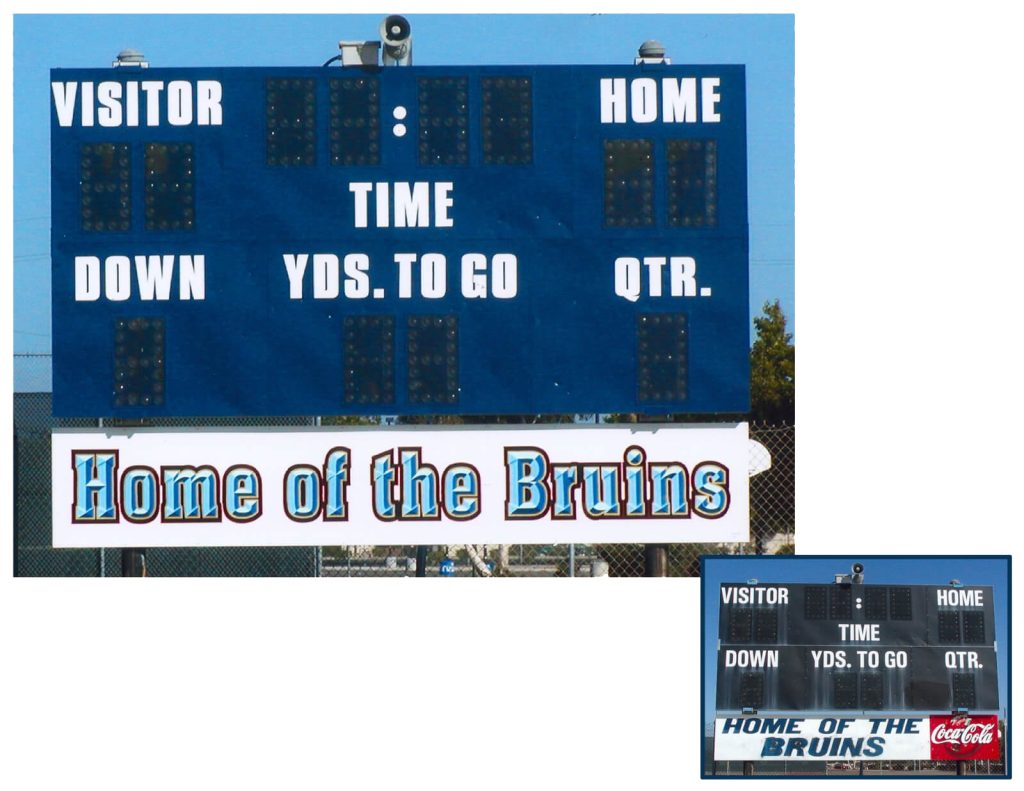 We refurbished a old scoreboard for Branham High School located in San Jose, CA